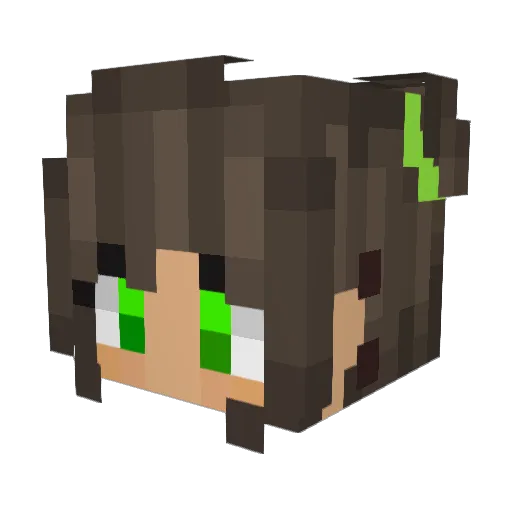 Kisara3 Minecraft avatar head, 3D render
