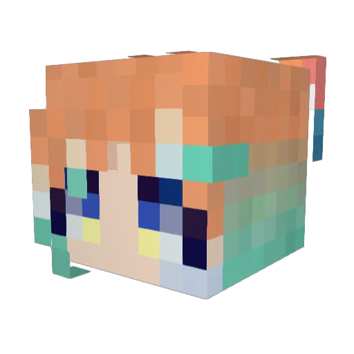 KisaragiNanami Minecraft avatar head, 3D render