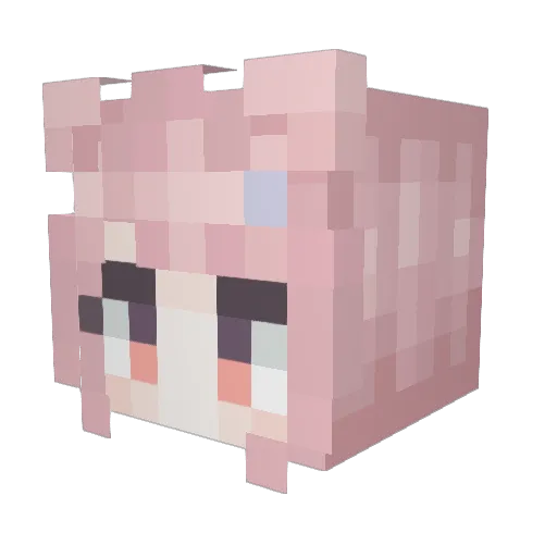 Kisaragituki Minecraft avatar head, 3D render