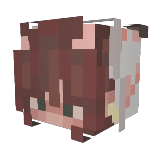 Kisbell Minecraft avatar head, 3D render
