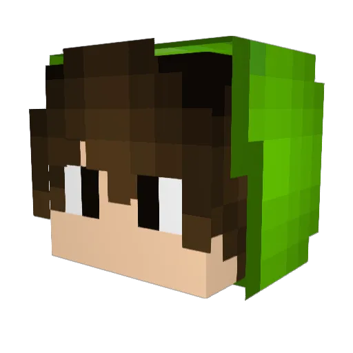 Kisbernator Minecraft avatar head, 3D render