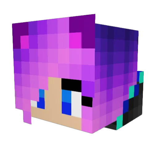 Kishathefox Minecraft avatar head, 3D render