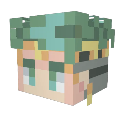 Kishibe_rohan_ Minecraft avatar head, 3D render