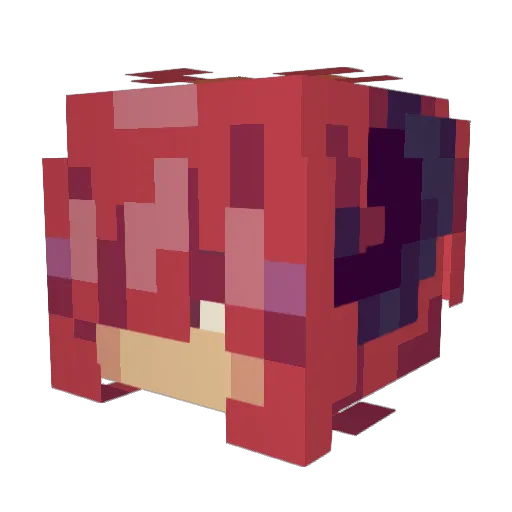 Kishimo Minecraft avatar head, 3D render