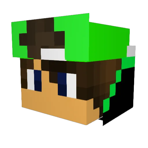 Kishofi Minecraft avatar head, 3D render