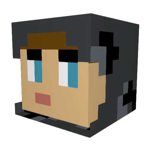 Kishomo Minecraft avatar head, 3D render