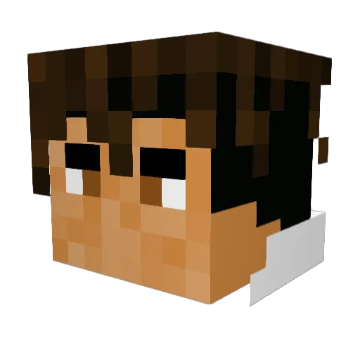 Kishukae Minecraft avatar head, 3D render