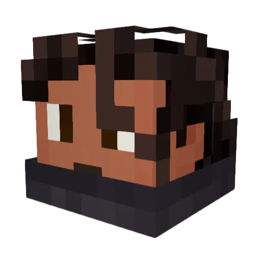 Kisinuk Minecraft avatar head, 3D render