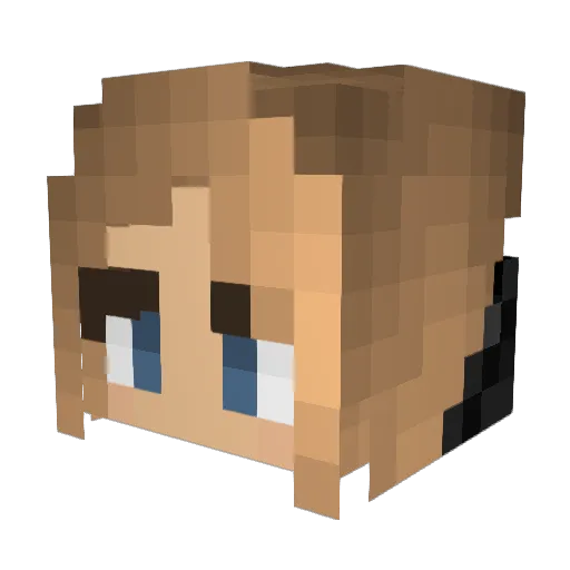 Kisio_ Minecraft avatar head, 3D render