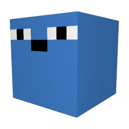 KissPoop Minecraft avatar head, 3D render