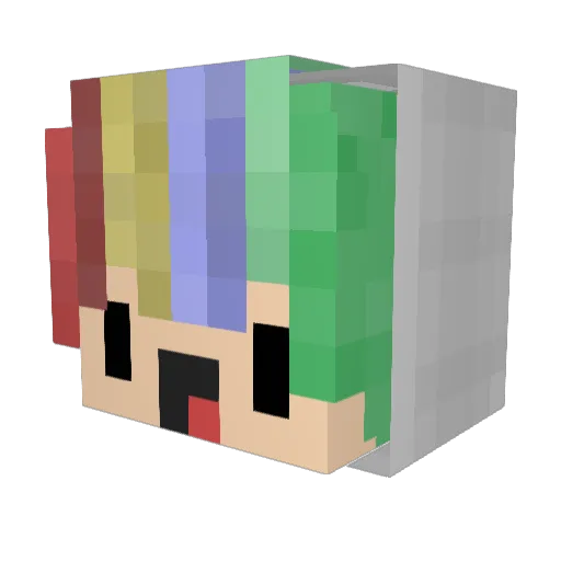 Kissadere Minecraft avatar head, 3D render