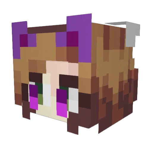 KisseKatta Minecraft avatar head, 3D render