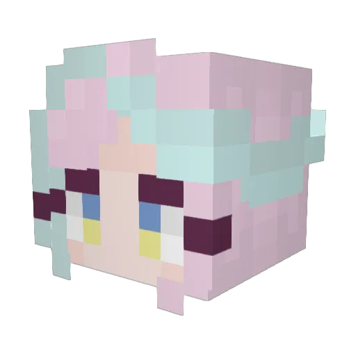 Kissera Minecraft avatar head, 3D render