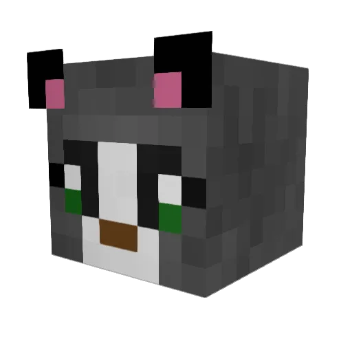 Kisseu Minecraft avatar head, 3D render