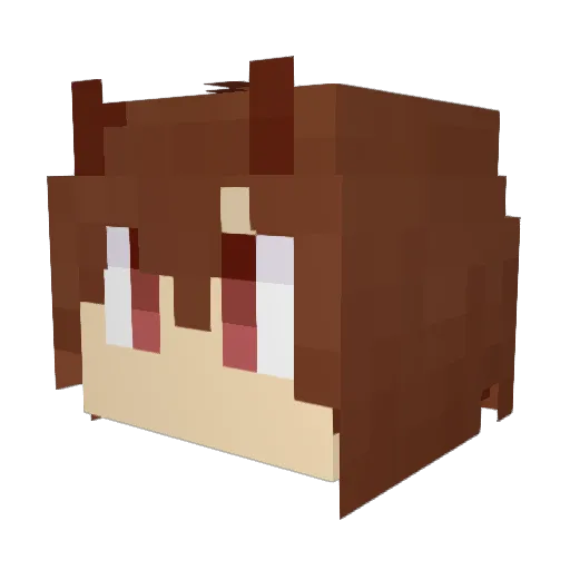 Kissling Minecraft avatar head, 3D render