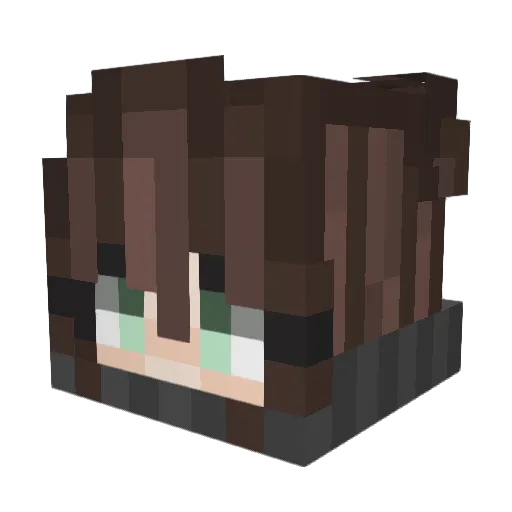 Kisssr Minecraft avatar head, 3D render