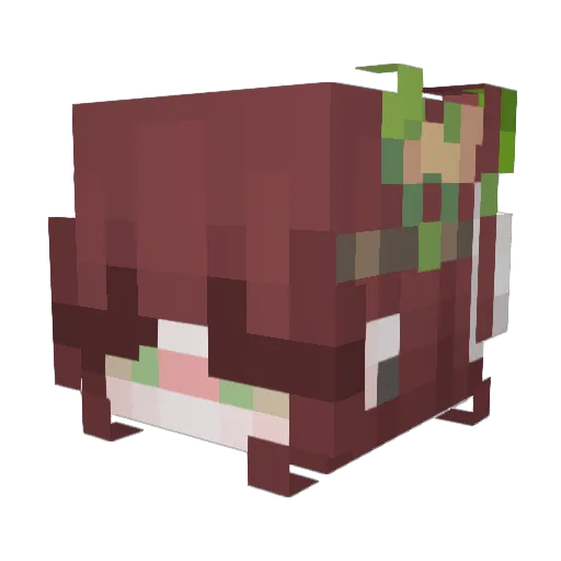Kissugi Minecraft avatar head, 3D render