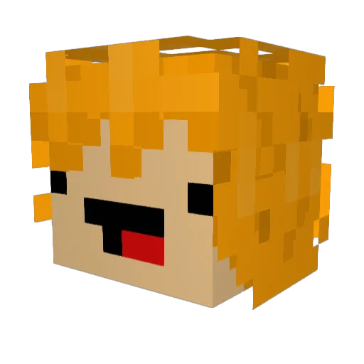 Kisuke_06 Minecraft avatar head, 3D render