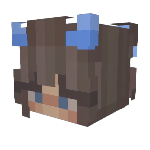 Kisuunen Minecraft avatar head, 3D render