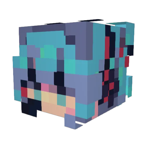 Kit076 Minecraft avatar head, 3D render
