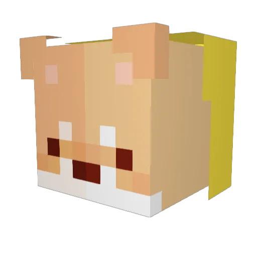 KitCata Minecraft avatar head, 3D render