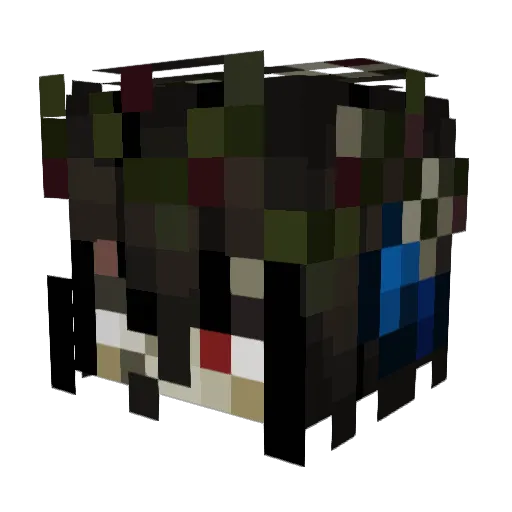 KitDefinitely_ Minecraft avatar head, 3D render
