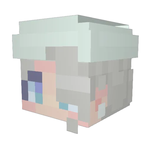 KitFluke Minecraft avatar head, 3D render