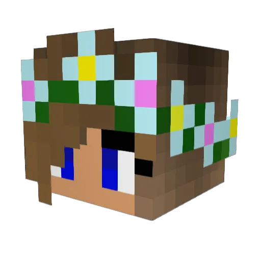 KitKatCrystalxo Minecraft avatar head, 3D render