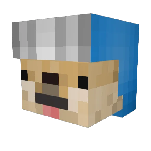 KitNau Minecraft avatar head, 3D render