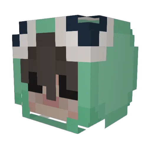 KitQQQ Minecraft avatar head, 3D render