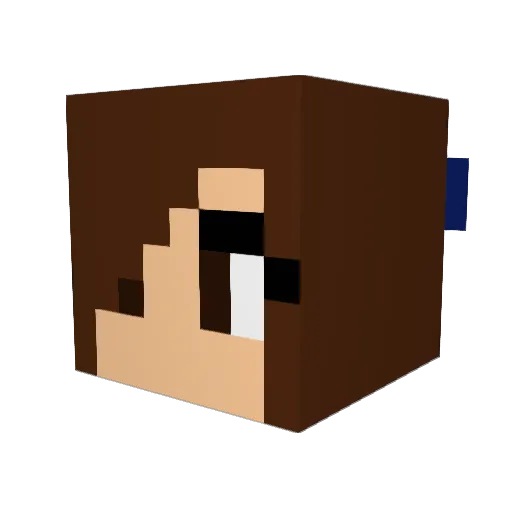 KitaRike Minecraft avatar head, 3D render