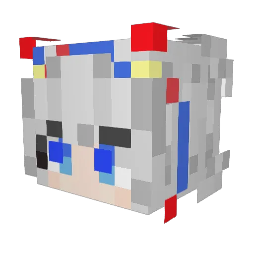KitaSushima Minecraft avatar head, 3D render