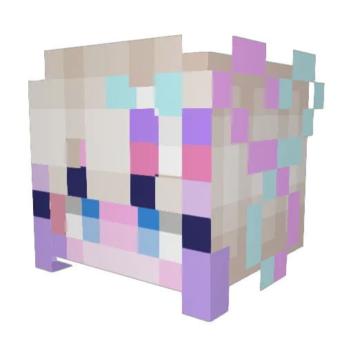 Kitacrazy Minecraft avatar head, 3D render