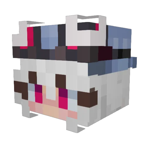 Kitahra Minecraft avatar head, 3D render