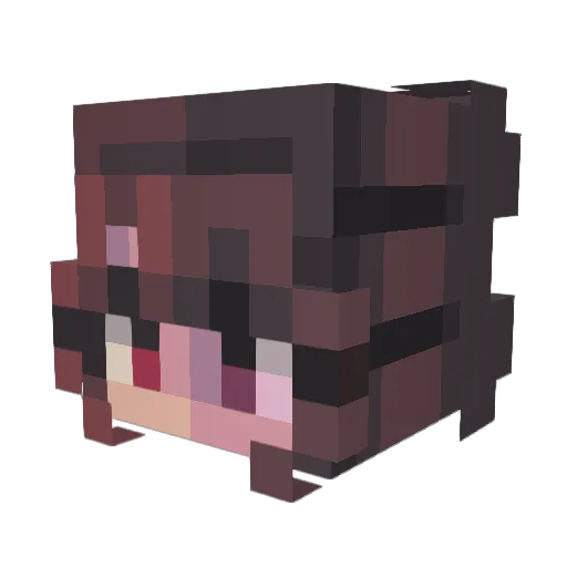 Kitashai Minecraft avatar head, 3D render