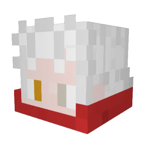 Kitashiya Minecraft avatar head, 3D render