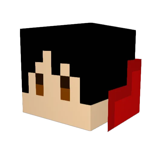 Kitasiro Minecraft avatar head, 3D render