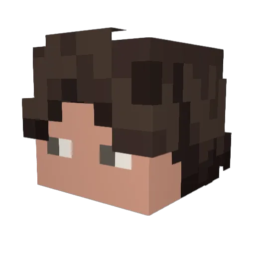 Kitchful Minecraft avatar head, 3D render