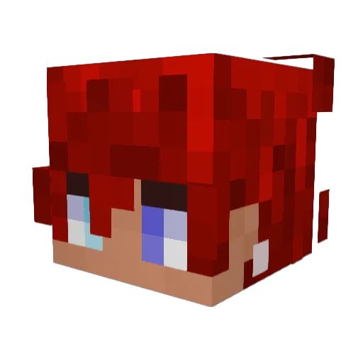 Kitcurry Minecraft avatar head, 3D render