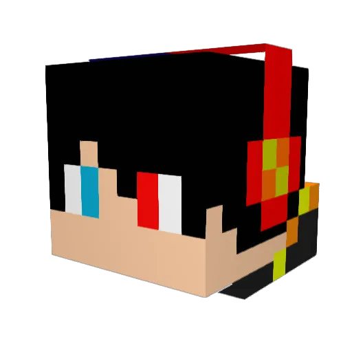 Kite2 Minecraft avatar head, 3D render