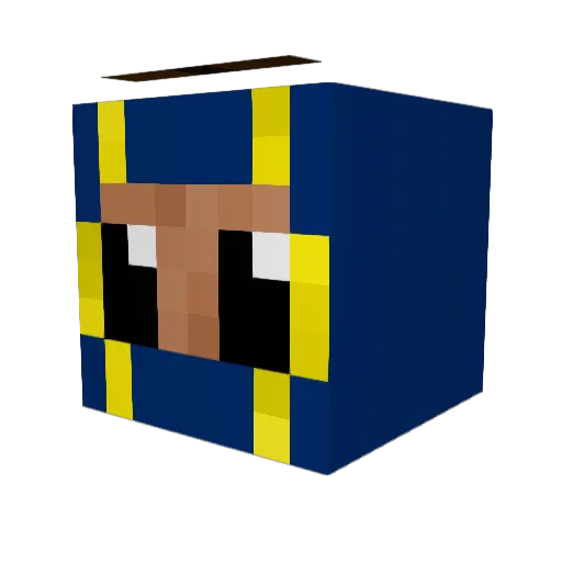 Kiteshu Minecraft avatar head, 3D render