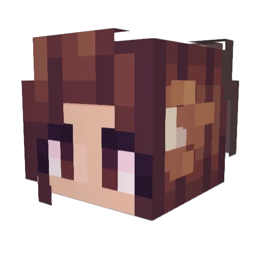 Kitesune Minecraft avatar head, 3D render