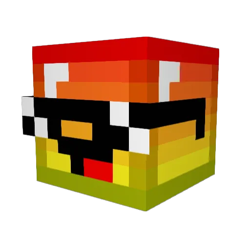 Kitfisto88 Minecraft avatar head, 3D render