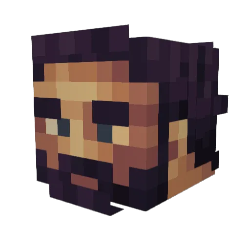 Kitfo Minecraft avatar head, 3D render