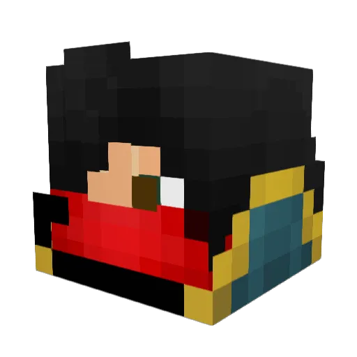 Kitissa Minecraft avatar head, 3D render