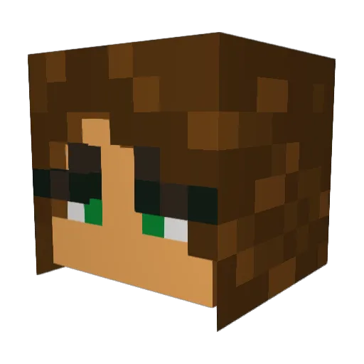 Kitkat1 Minecraft avatar head, 3D render
