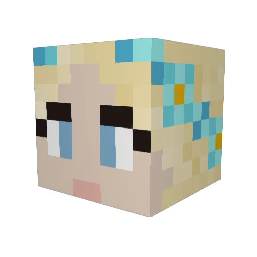 Kitkat4u Minecraft avatar head, 3D render