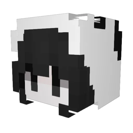 Kitkatkainaat Minecraft avatar head, 3D render