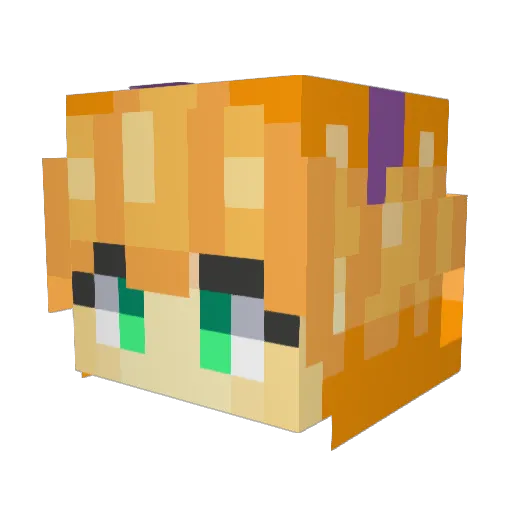 Kitketwee Minecraft avatar head, 3D render