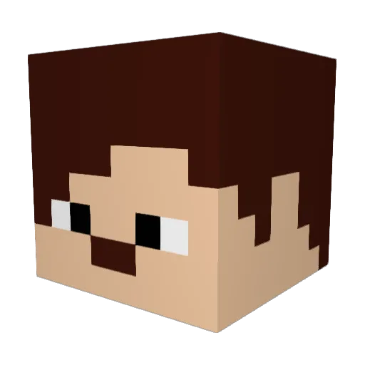 Kitkula Minecraft avatar head, 3D render